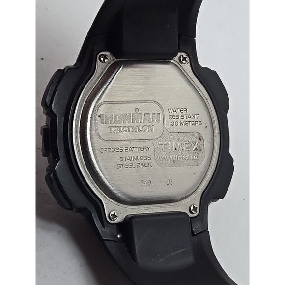 Timex Ironman Rugged 30 Laps Watch Indiglo 45mm Black Chrono Digital New Battery - Picture 10 of 12